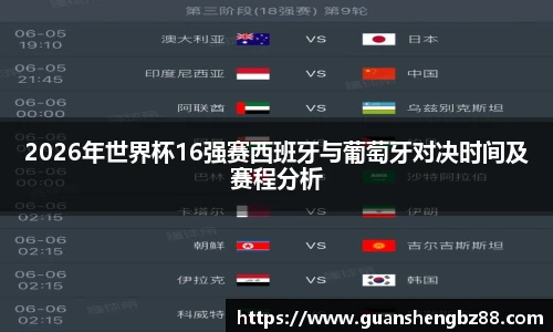 2026年世界杯16强赛西班牙与葡萄牙对决时间及赛程分析